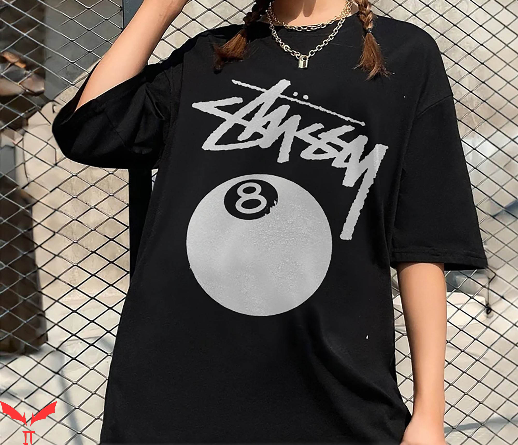 Stussy T-Shirt 8 Ball Y2k 90s 70s Mothers Day Trending Stussy T-Shirt 8 Ball Y2k 90s 70s Mothers Day Trending