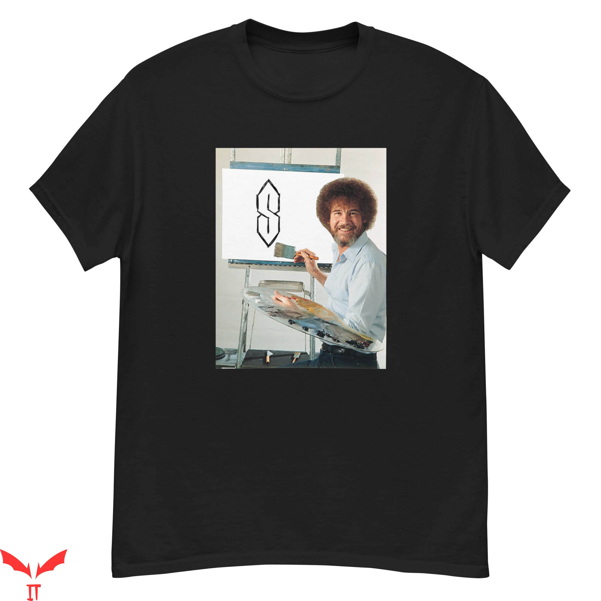 Stussy T-Shirt Bob Ross Vintage Minimalist Art With Logo Stussy T-Shirt Bob Ross Vintage Minimalist Art With Logo