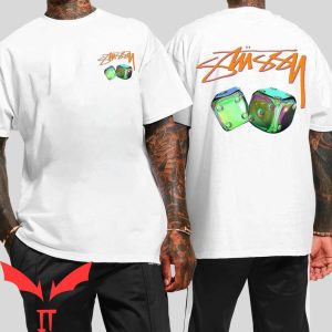 Stussy T-Shirt Dice 8 Ball Vintage Minimalist Art With Logo