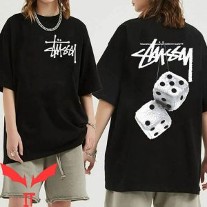Stussy T-Shirt Dice Vintage Minimalist Art With Logo