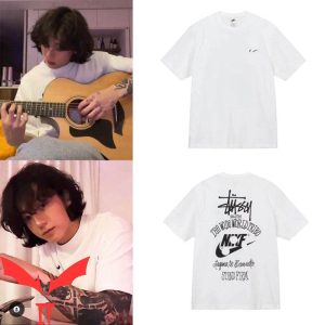 Stussy T-Shirt Jungkook Inspired The Wide World Tribe Retro