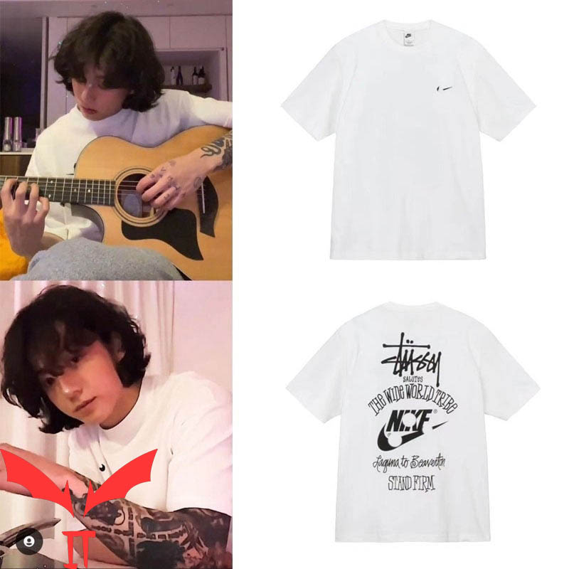Stussy T-Shirt Jungkook Inspired The Wide World Tribe Retro Stussy T-Shirt Jungkook Inspired The Wide World Tribe Retro