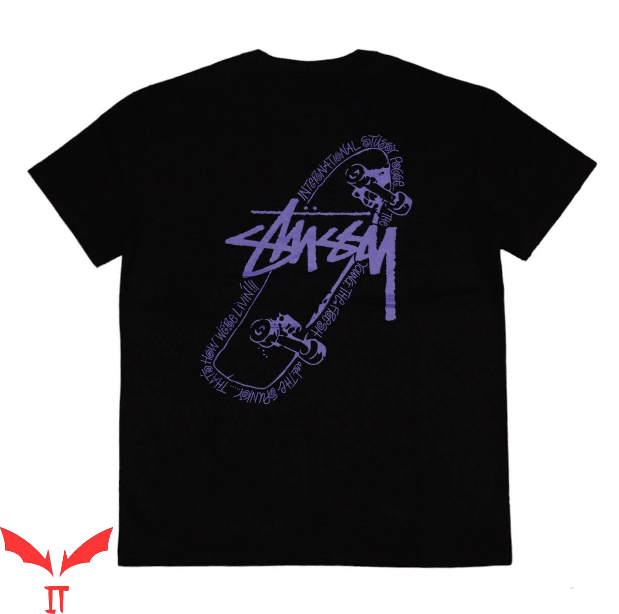 Stussy T-Shirt Vintage Minimalist Art With Brand Logo Stussy T-Shirt Vintage Minimalist Art With Brand Logo