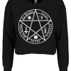The Devil Is Living In My Flesh Black Girlie Cropped Sweat