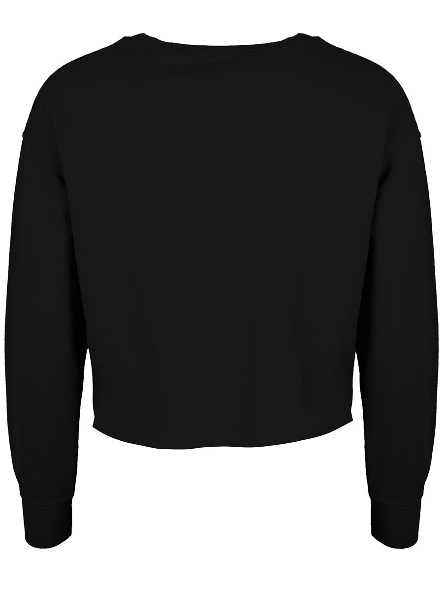 The Devil Is Living In My Flesh Black Girlie Cropped Sweat The Devil Is Living In My Flesh Black Girlie Cropped Sweat