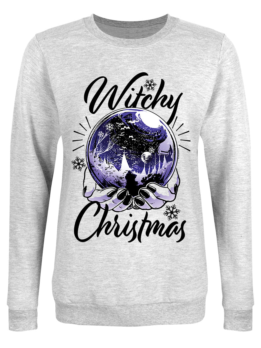 Witchy Christmas Ladies Grey Christmas Jumper Witchy Christmas Ladies Grey Christmas Jumper