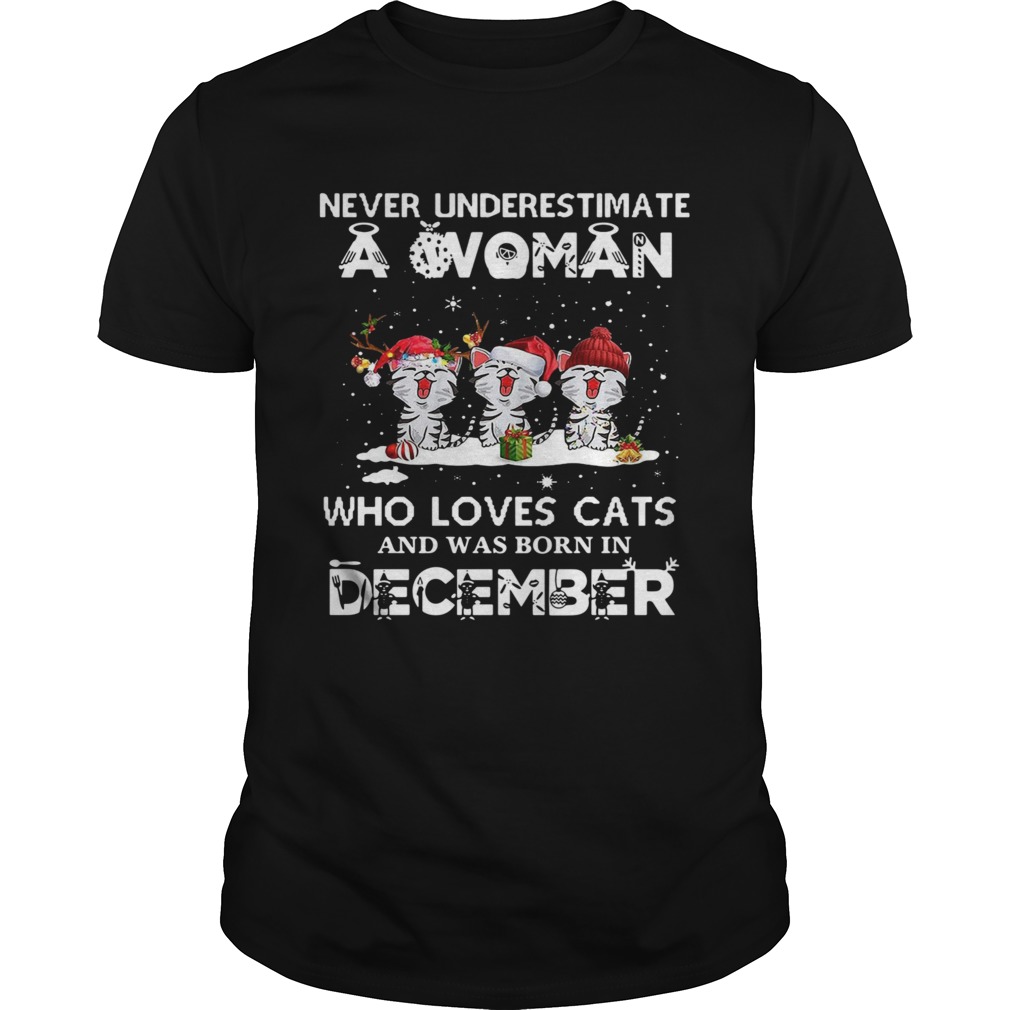 never underestimate a woman who loves cats and was born in November Christmas shirt never underestimate a woman who loves cats and was born in November Christmas shirt