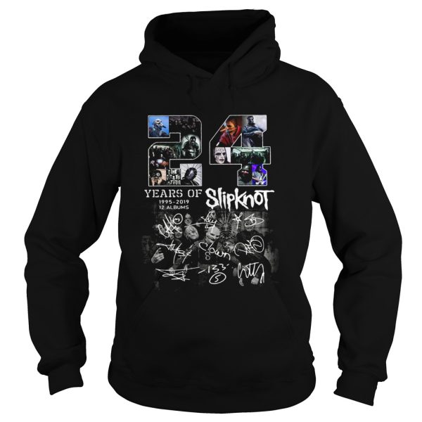 24 years of 1995 2019 12 albums Slipknot signature Halloween shirt