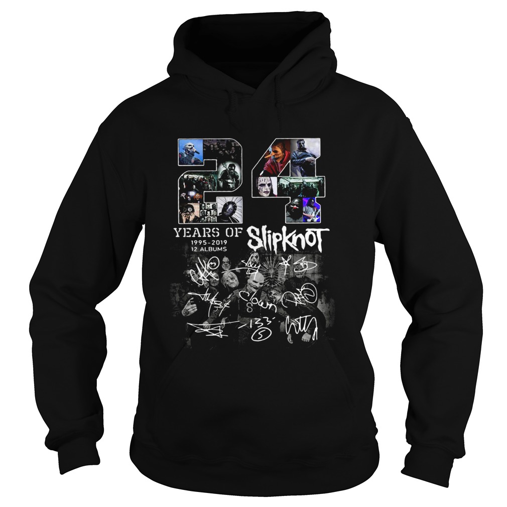 24 years of 1995 2019 12 albums Slipknot signature Halloween shirt 24 years of 1995 2019 12 albums Slipknot signature Halloween shirt