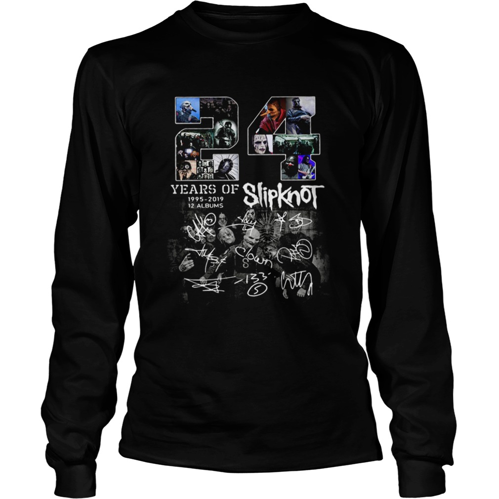 24 years of 1995 2019 12 albums Slipknot signature Halloween shirt 24 years of 1995 2019 12 albums Slipknot signature Halloween shirt