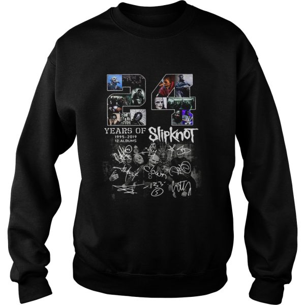 24 years of 1995 2019 12 albums Slipknot signature Halloween shirt