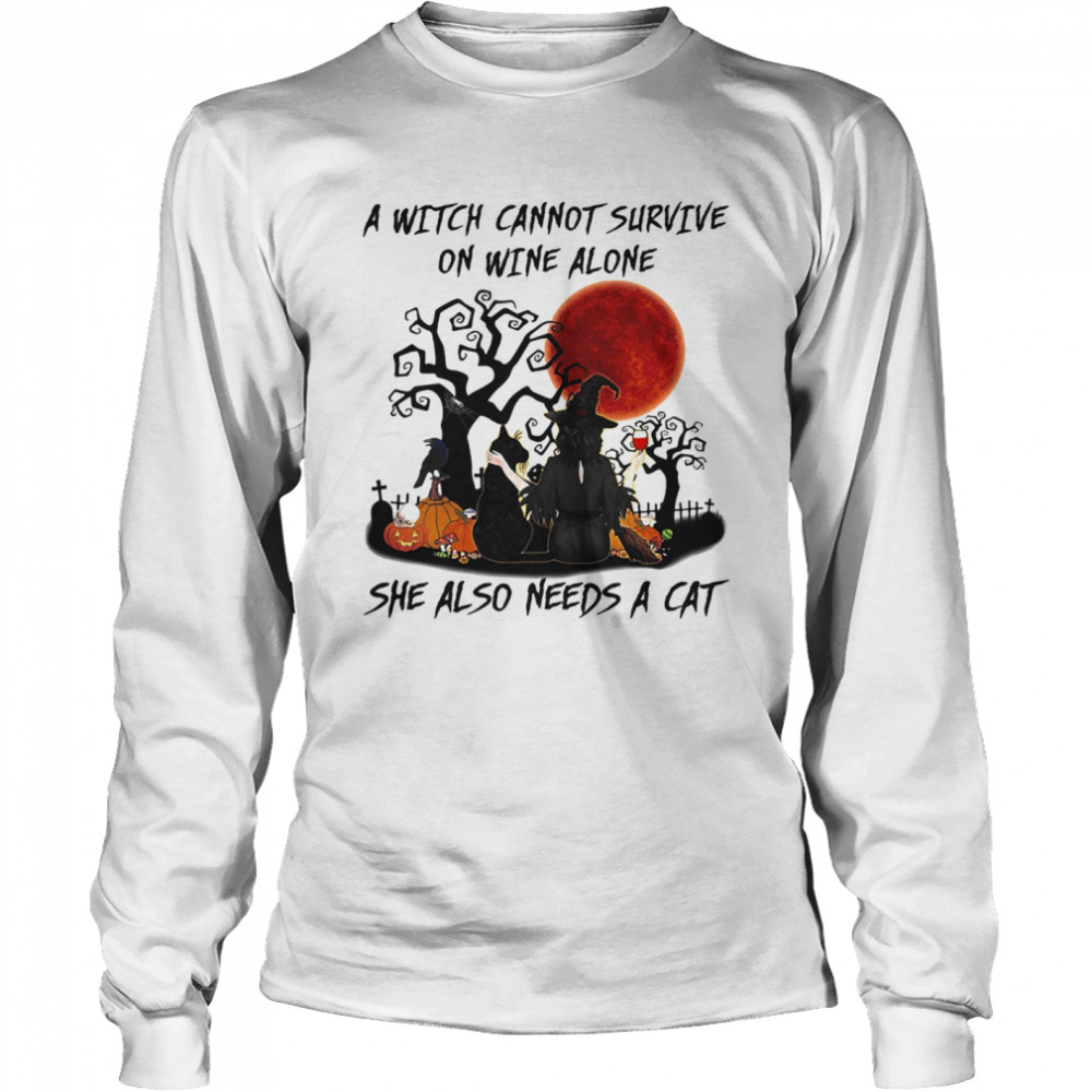 A Witch Cannot Survive On Wine Alone She Also Needs A Dachshund Halloween shirt A Witch Cannot Survive On Wine Alone She Also Needs A Dachshund Halloween shirt