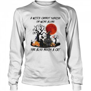 A Witch Cannot Survive She Also Needs A Pitbull Halloween shirt