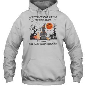 A witch cannot survive on wine alone occy jennifer candy she also needs her cats shirt 3