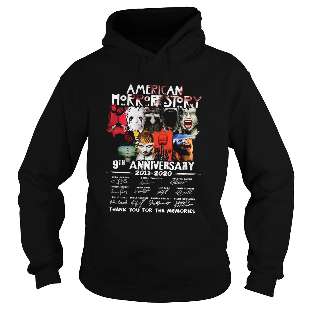 American Horror Story 9th Anniversary 2011 2020 Thank You For The Memories Signatures shirt American Horror Story 9th Anniversary 2011 2020 Thank You For The Memories Signatures shirt
