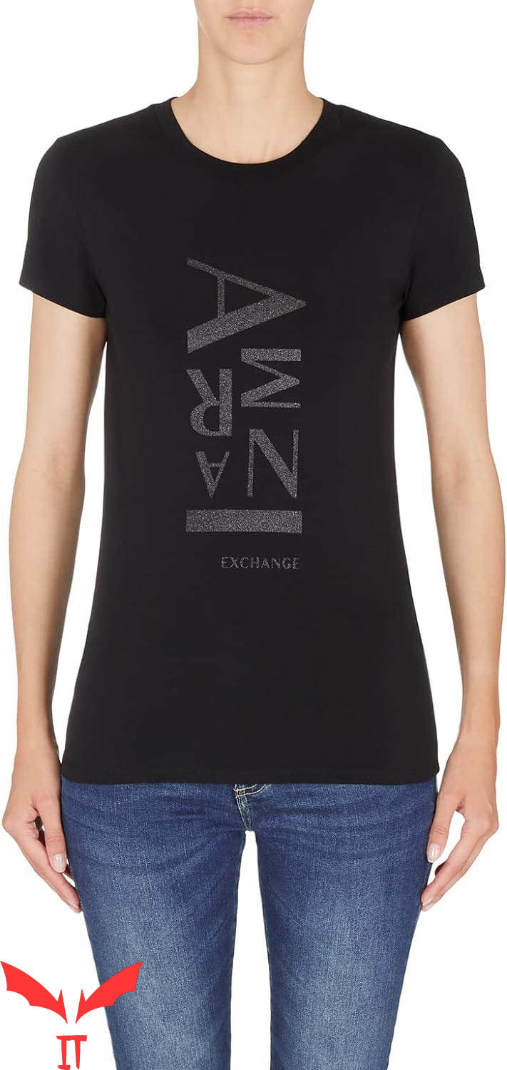 Armani Exchange T-Shirt Tonal Glitter Logo Armani Exchange T-Shirt Tonal Glitter Logo