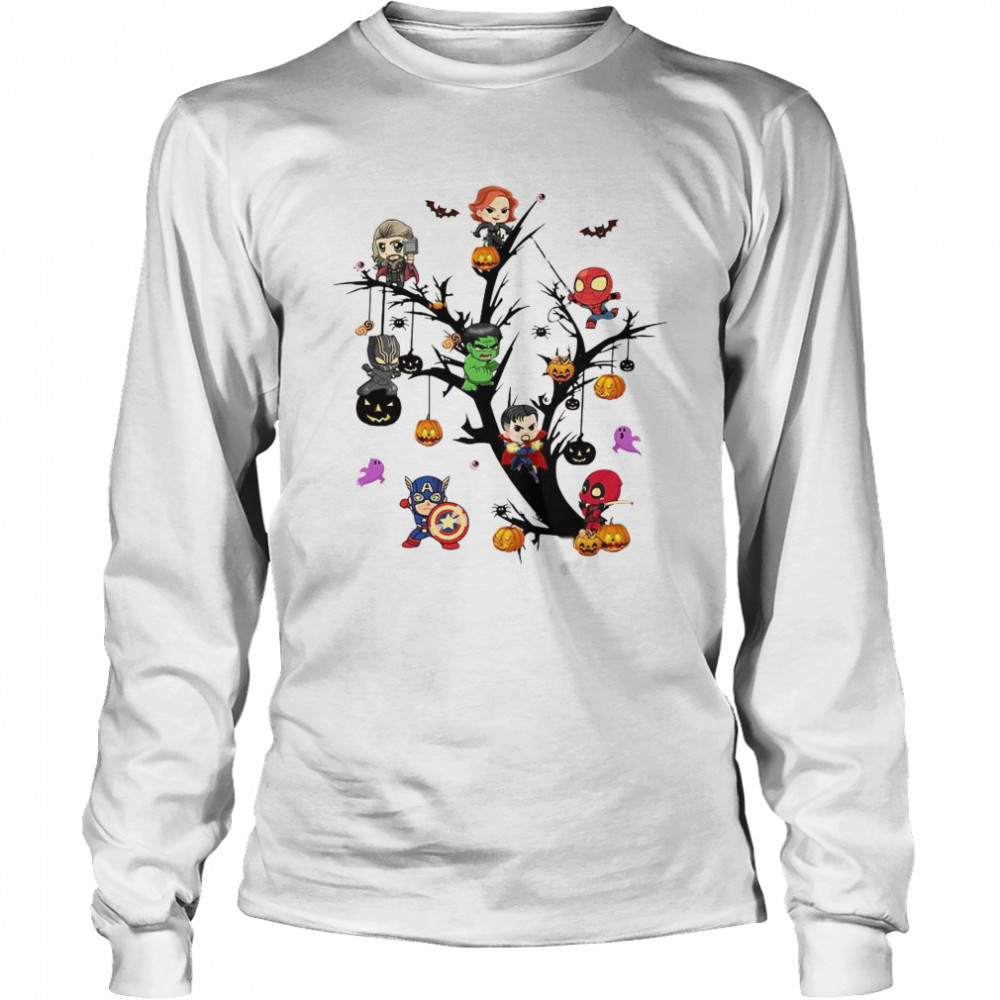 Avengers Superheroes Tree Halloween Pumpkin shirt Avengers Superheroes Tree Halloween Pumpkin shirt
