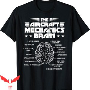 Aviation T-Shirt Aircraft Mechanics Brain North American