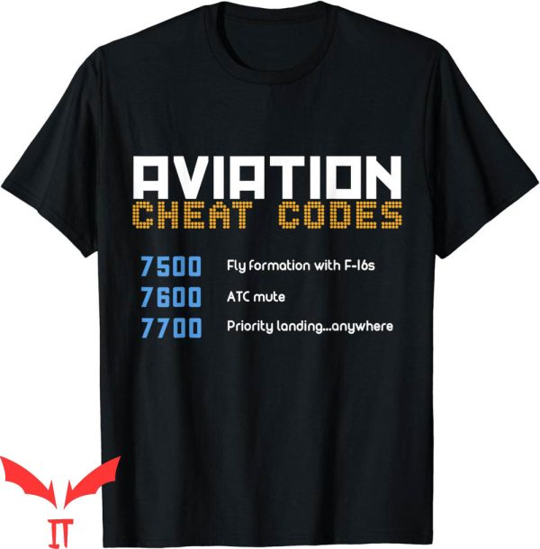 Aviation T-Shirt Cheat Codes Pilot North American Airplanes