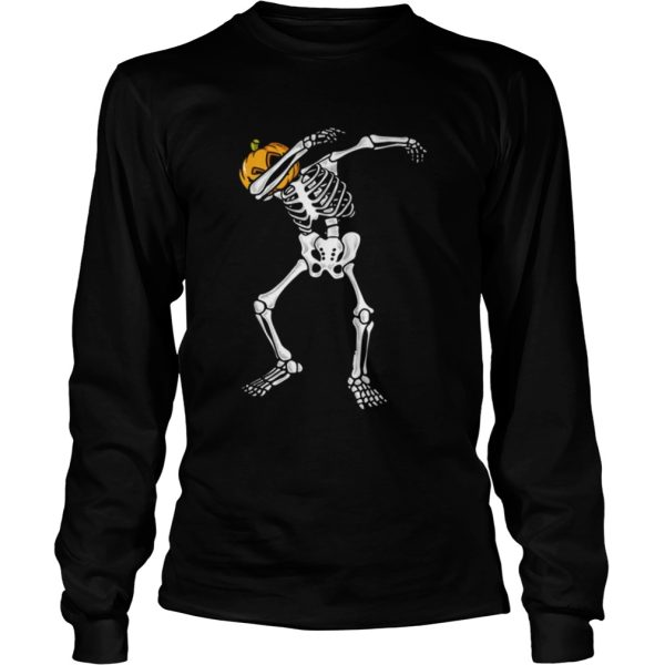 Awesome Dabbing Skeleton Pumpkin Halloween Dab Boys Kids shirt