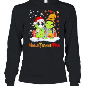 Baby Jack Skellington And Baby Grinch Hallothanksmas Shirt