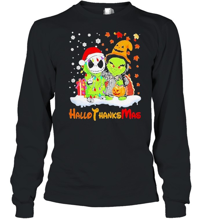 Baby Jack Skellington And Baby Grinch Hallothanksmas Shirt Baby Jack Skellington And Baby Grinch Hallothanksmas Shirt