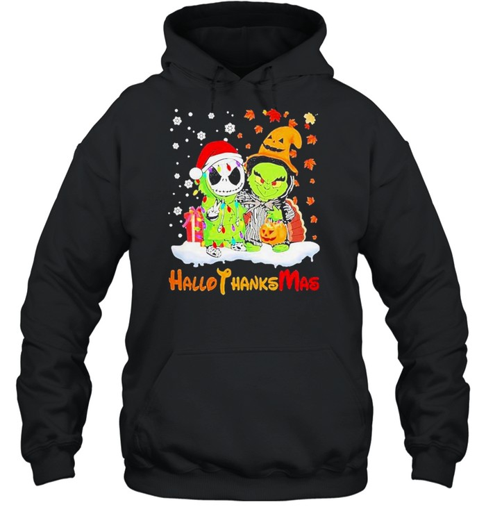 Baby Jack Skellington And Baby Grinch Hallothanksmas Shirt Baby Jack Skellington And Baby Grinch Hallothanksmas Shirt