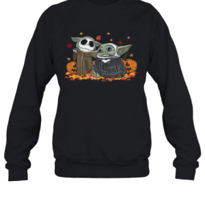 Baby Jack Skellington And Baby Yoda Happy Halloween T-Shirt