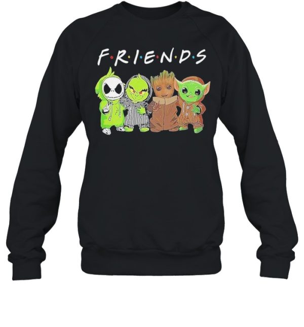 Baby Jack Skellington Baby Grinch Baby Groot And Baby Yoda Friends Shirt