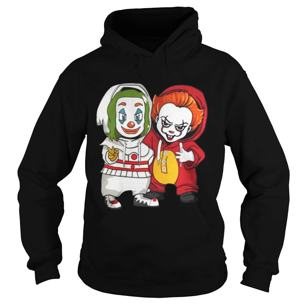 Baby Joker And Pennywise Horror Movies Characters Halloween Shirt Baby Joker And Pennywise Horror Movies Characters Halloween Shirt