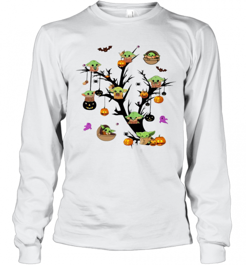 Baby Yoda And Pumpkin Tree Halloween T-Shirt Baby Yoda And Pumpkin Tree Halloween T-Shirt