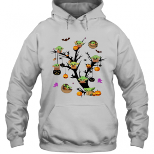 Baby Yoda And Pumpkin Tree Halloween T Shirt 3