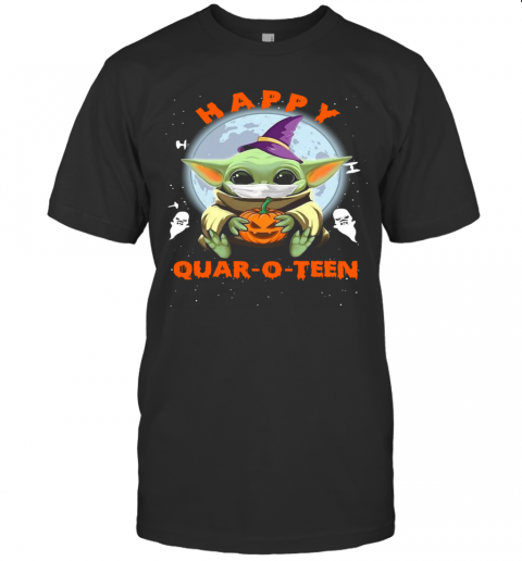 Baby Yoda Face Mask Hug Pumpkin Happy Quaroteen Halloween T-Shirt Baby Yoda Face Mask Hug Pumpkin Happy Quaroteen Halloween T-Shirt