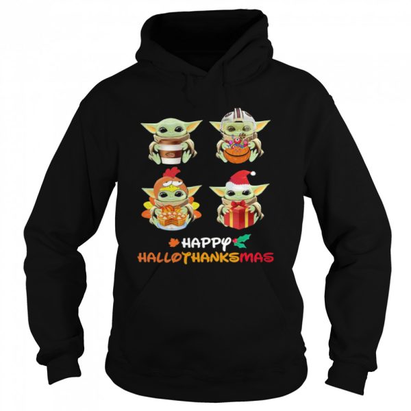 Baby Yoda Happy Hallothanksmas shirt