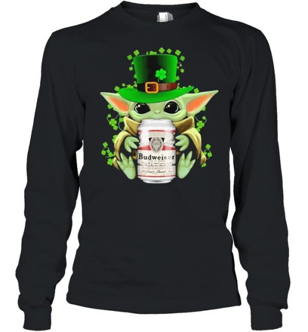 Baby Yoda Hug Budweiser Irish Patricks Day Shirt