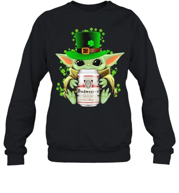 Baby Yoda Hug Budweiser Irish Patricks Day Shirt