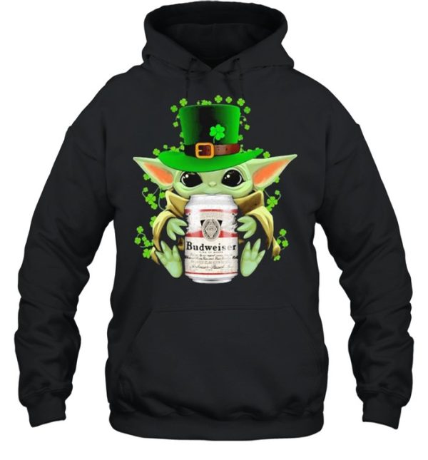 Baby Yoda Hug Budweiser Irish Patricks Day Shirt