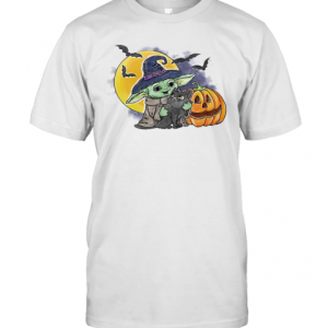 Baby Yoda Hug Cat Halloween T-Shirt