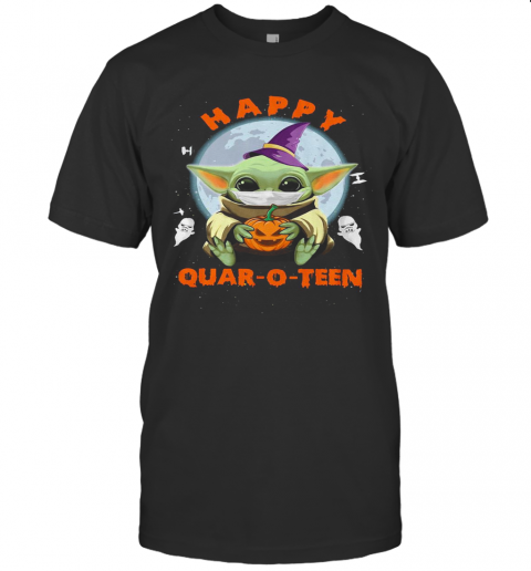 Baby Yoda Hug Pumpkin Happy Quar O Teen T-Shirt Baby Yoda Hug Pumpkin Happy Quar O Teen T-Shirt