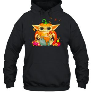 Baby Yoda pumpkin witch Halloween shirt 3