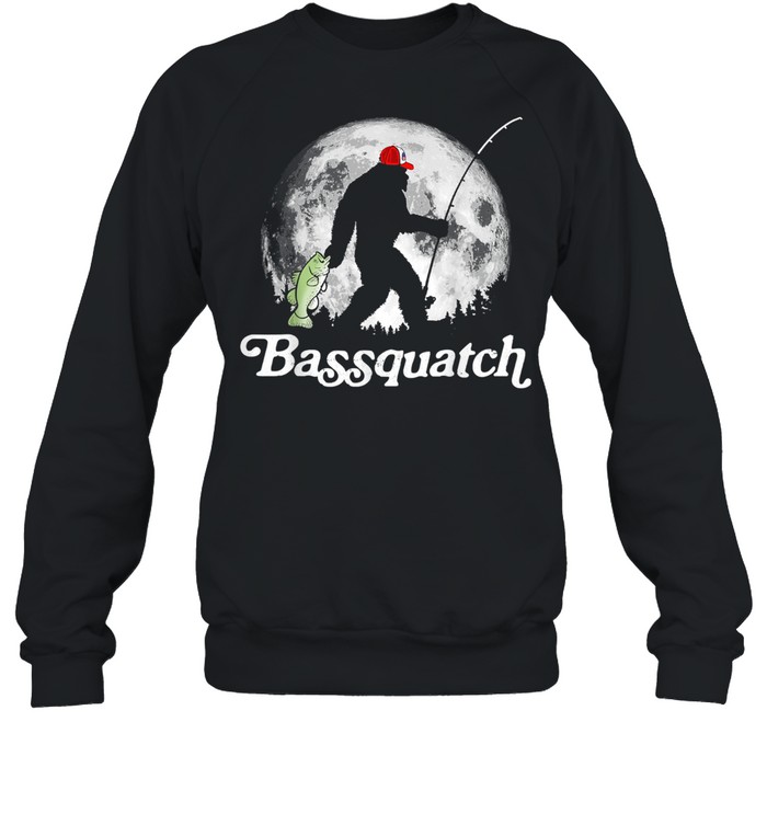 Bassquatch Bigfoot Night Fishing And Full Moon shirt Bassquatch Bigfoot Night Fishing And Full Moon shirt