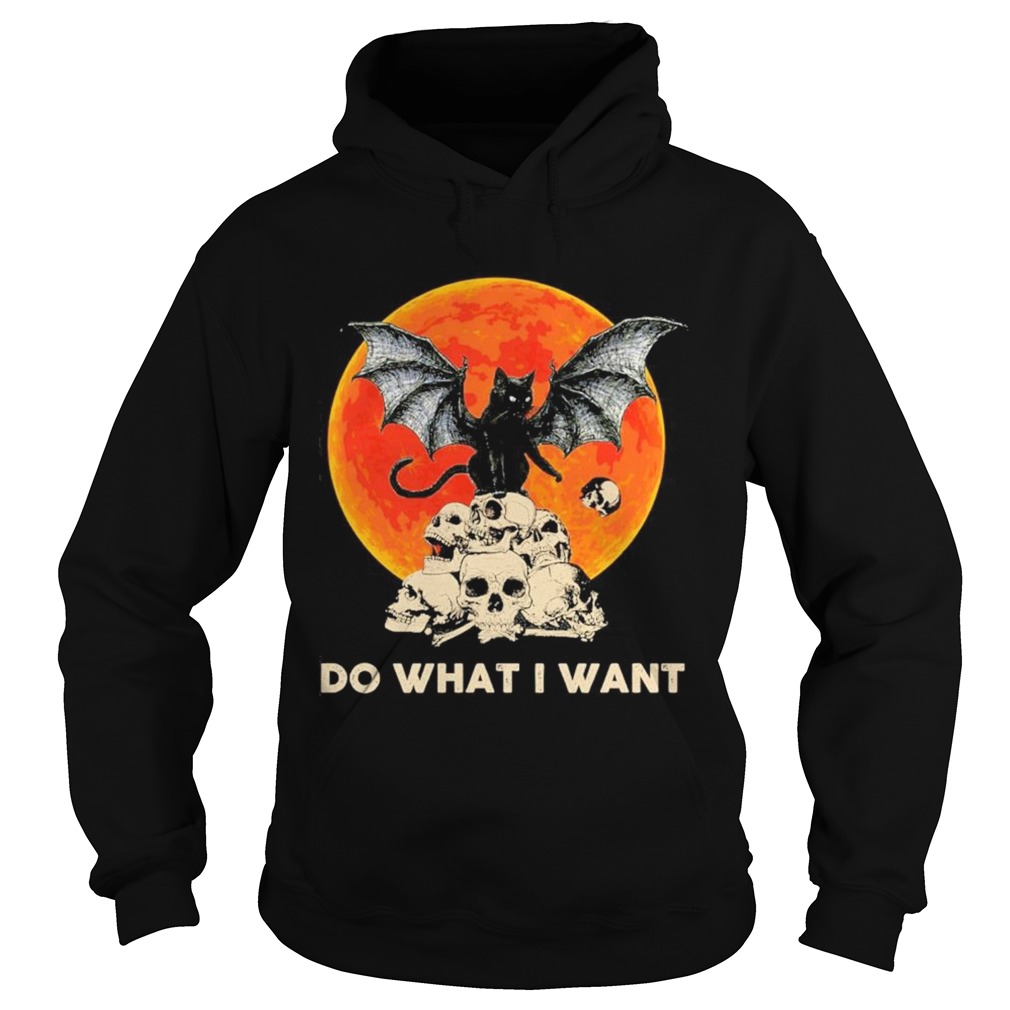 Bat and Black Cat Skull Do what I want moon Halloween shirt Bat and Black Cat Skull Do what I want moon Halloween shirt