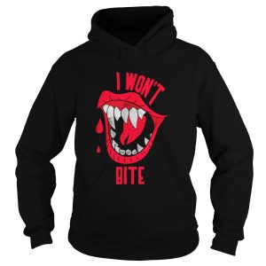 Beautiful Halloweens I Won’t Bite Red Lipss Scary Vampire shirt
