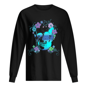 Beautiful Skull and Flowers, Halloween, Rave, Concert shirt
