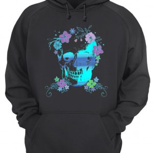 Beautiful Skull and Flowers Halloween Rave Concert shirt 3