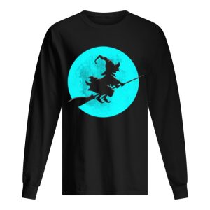 Beautiful Witch On Broom With Full Moon Gift For Halloween Costume shirt