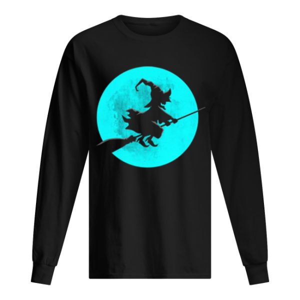 Beautiful Witch On Broom With Full Moon Gift For Halloween Costume shirt