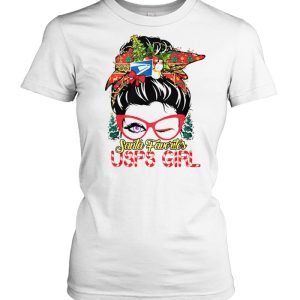 Best messy bun Santa favorites USPS girl Christmas sweater