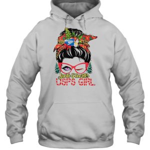 Best messy bun Santa favorites USPS girl Christmas sweater 5