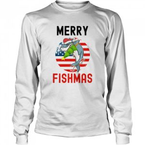 Big Shark Eating Christmas Treen Merry Fishmas shirt 3
